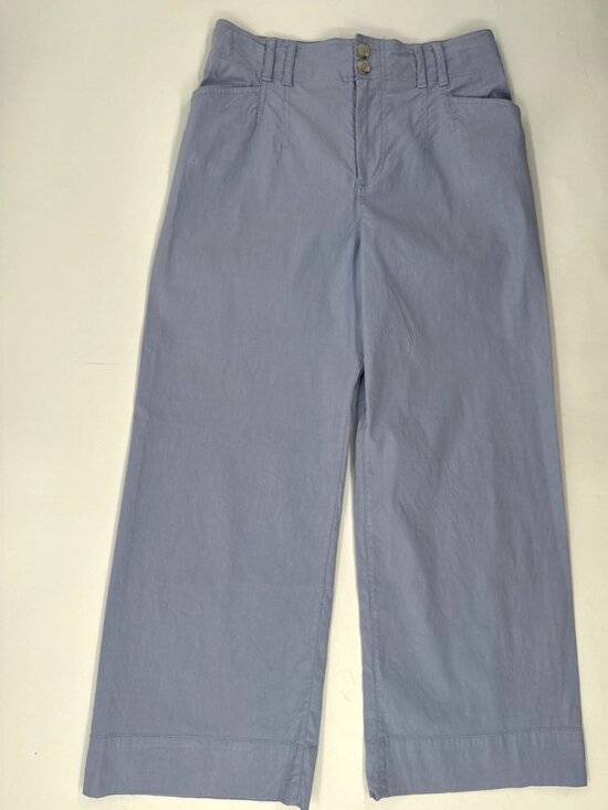 Anthropologie Pants - Anthropologie Pants Womens 30x26 Blue High Waist Wide Leg Flare Linen Stretch